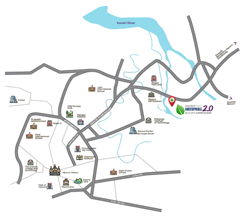 Location map — Codename Unstoppable 2.0, Srirangapatna, Bengaluru–Mysuru Expressway